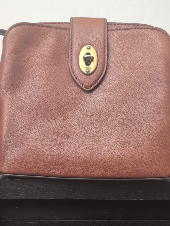 Fossil Handbags - Fossil Lana Crossbody Leather Bag with Gold Accent